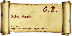 Ochs Magda névjegykártya